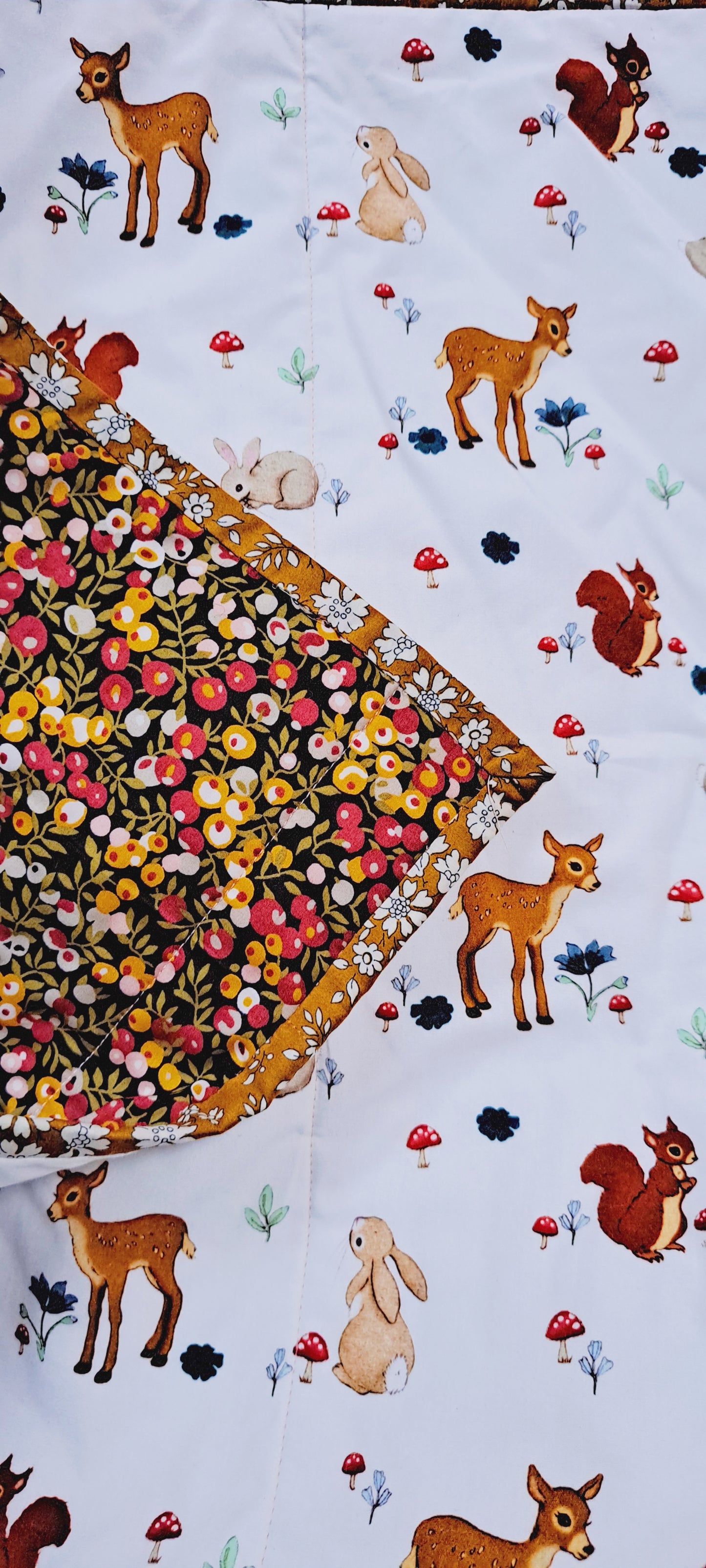 Belle and Boo Woodland with Liberty Tana Lawn Wiltshire Berry Quilt