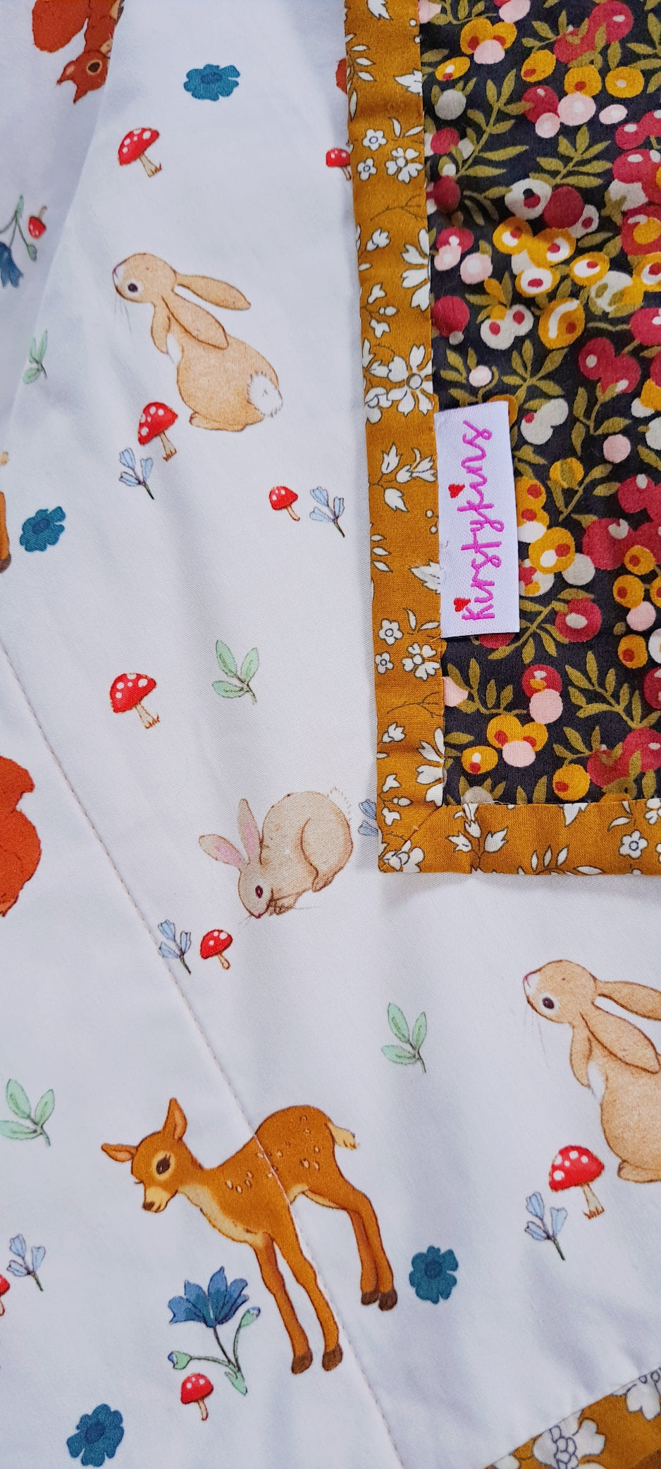 Belle and Boo Woodland with Liberty Tana Lawn Wiltshire Berry Quilt