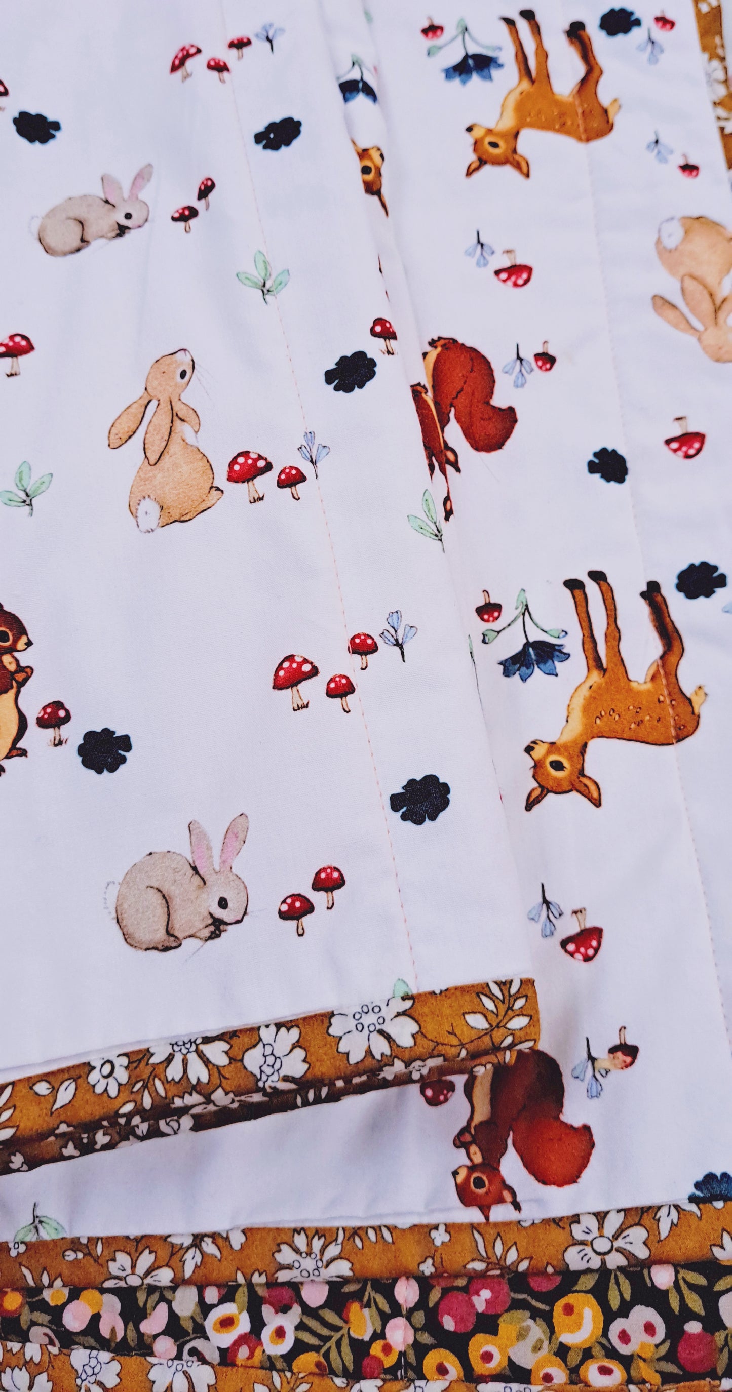 Belle and Boo Woodland with Liberty Tana Lawn Wiltshire Berry Quilt