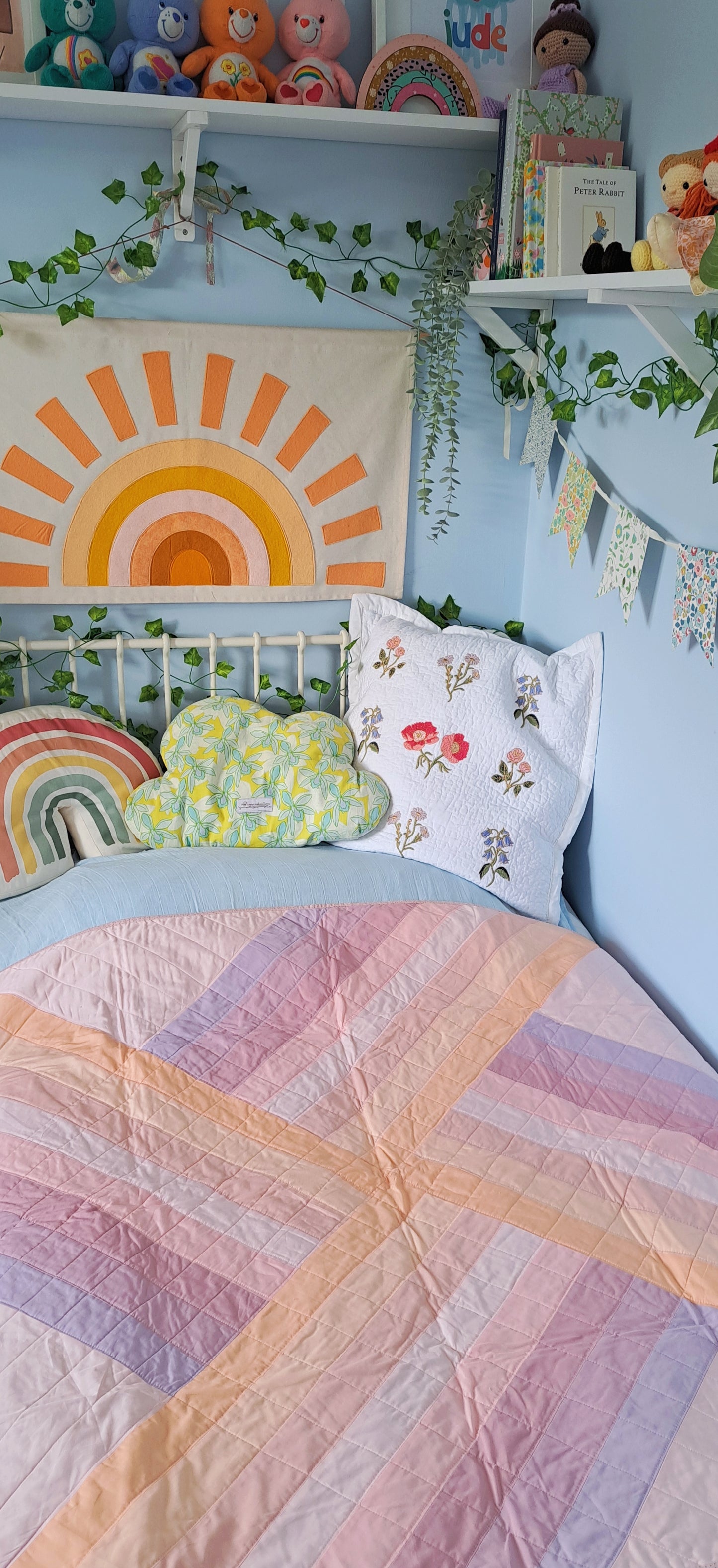 Peachy Adventure Land Quilt - Small Throw Size