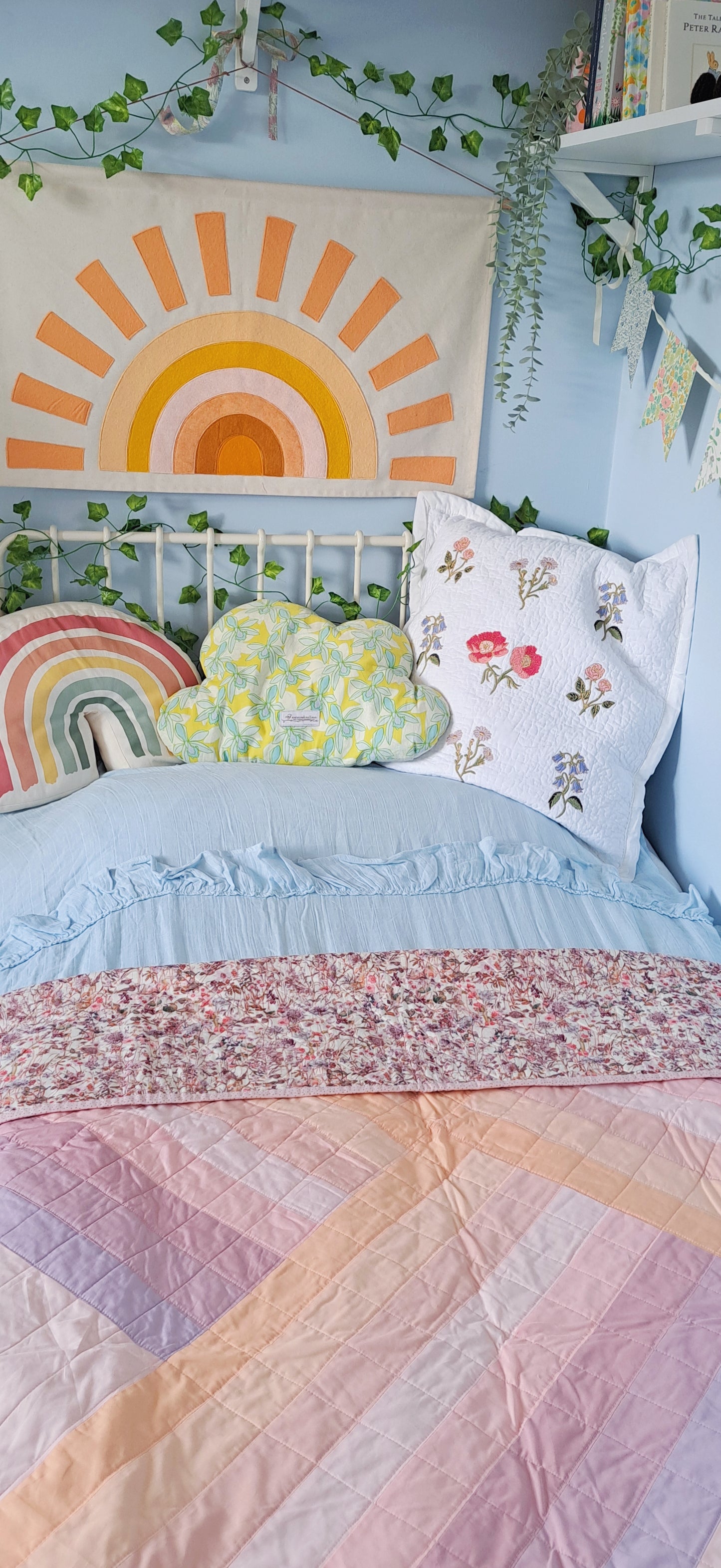 Peachy Adventure Land Quilt - Small Throw Size