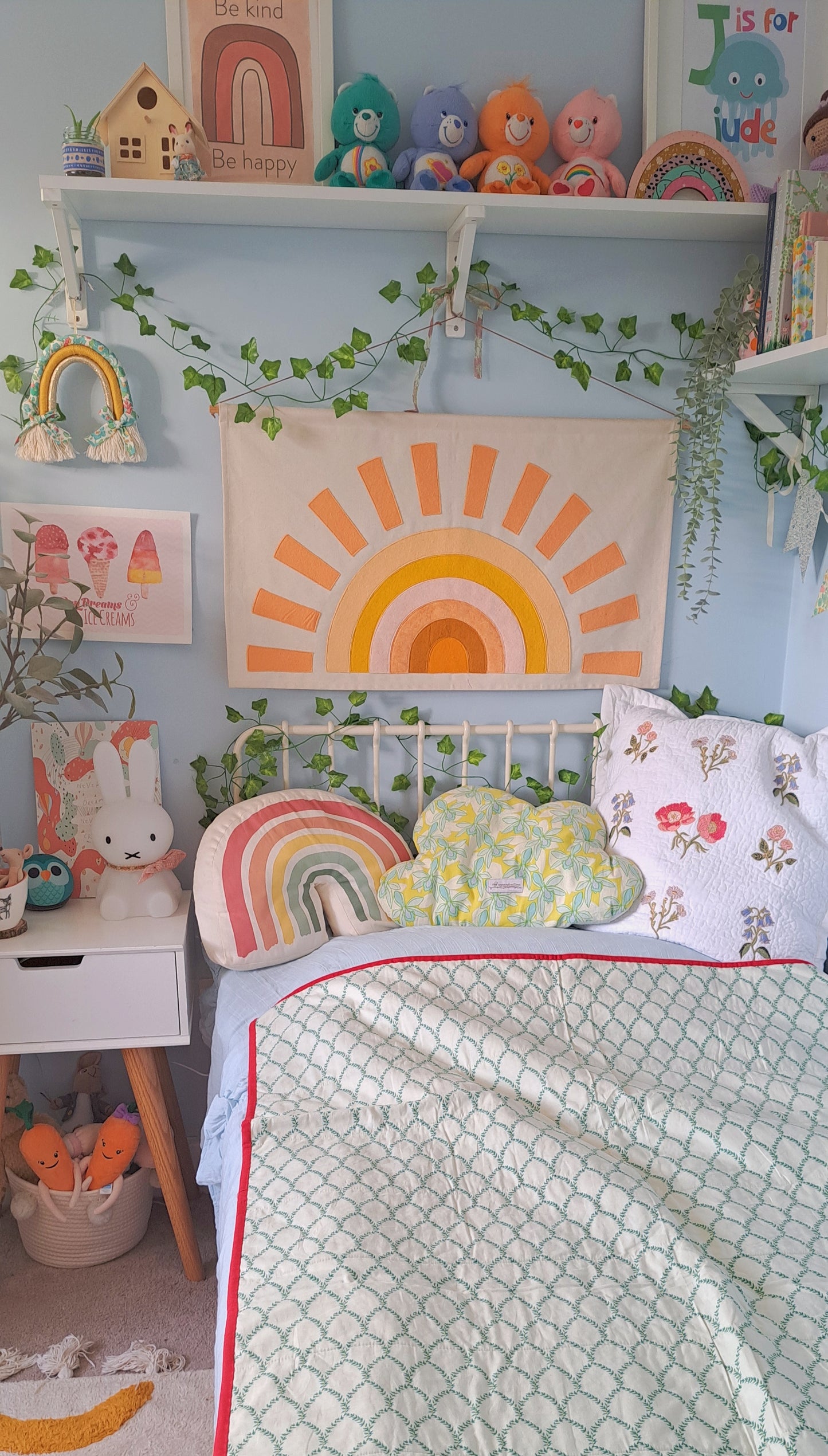 Winter Scene Joules fabric with Rifle Paper Backing and Red Binding Quilt