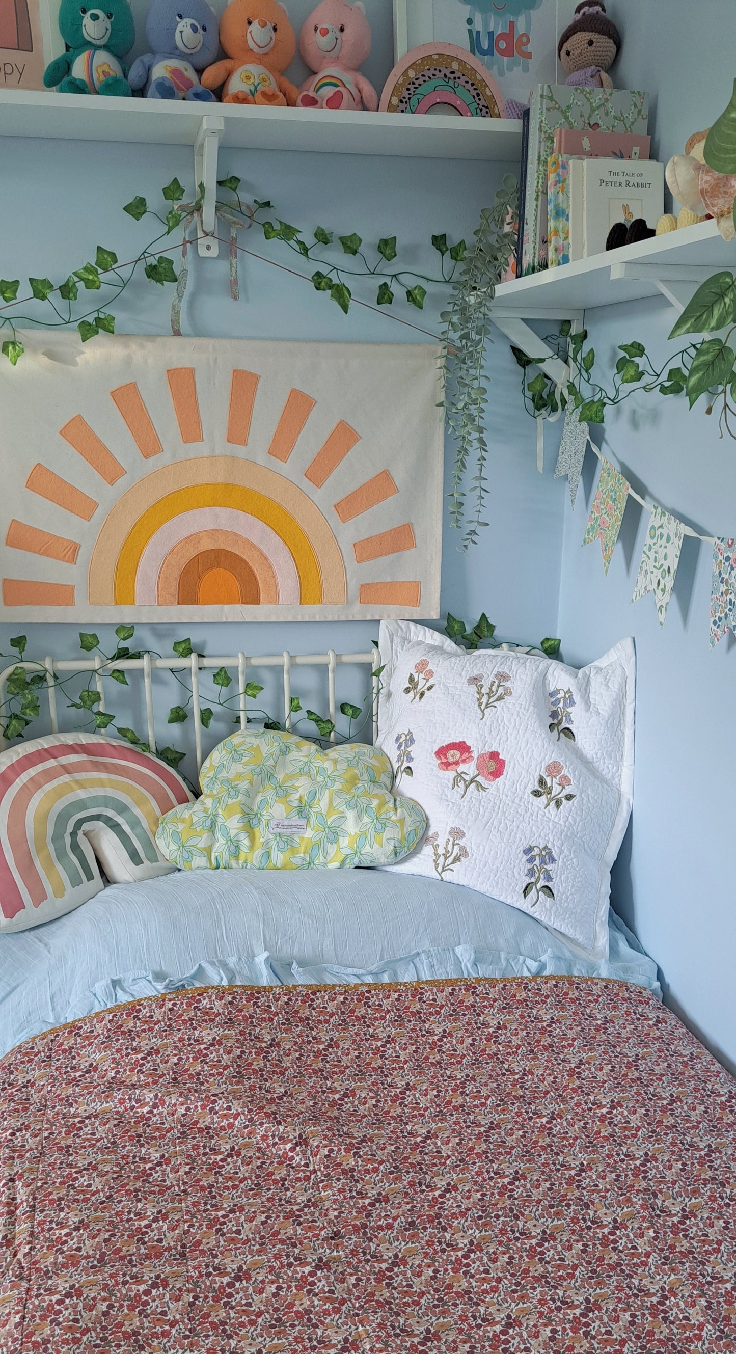 Belle and Boo Midnight Forest with Liberty Tana Lawn Autumn Leaves and Binding Quilt