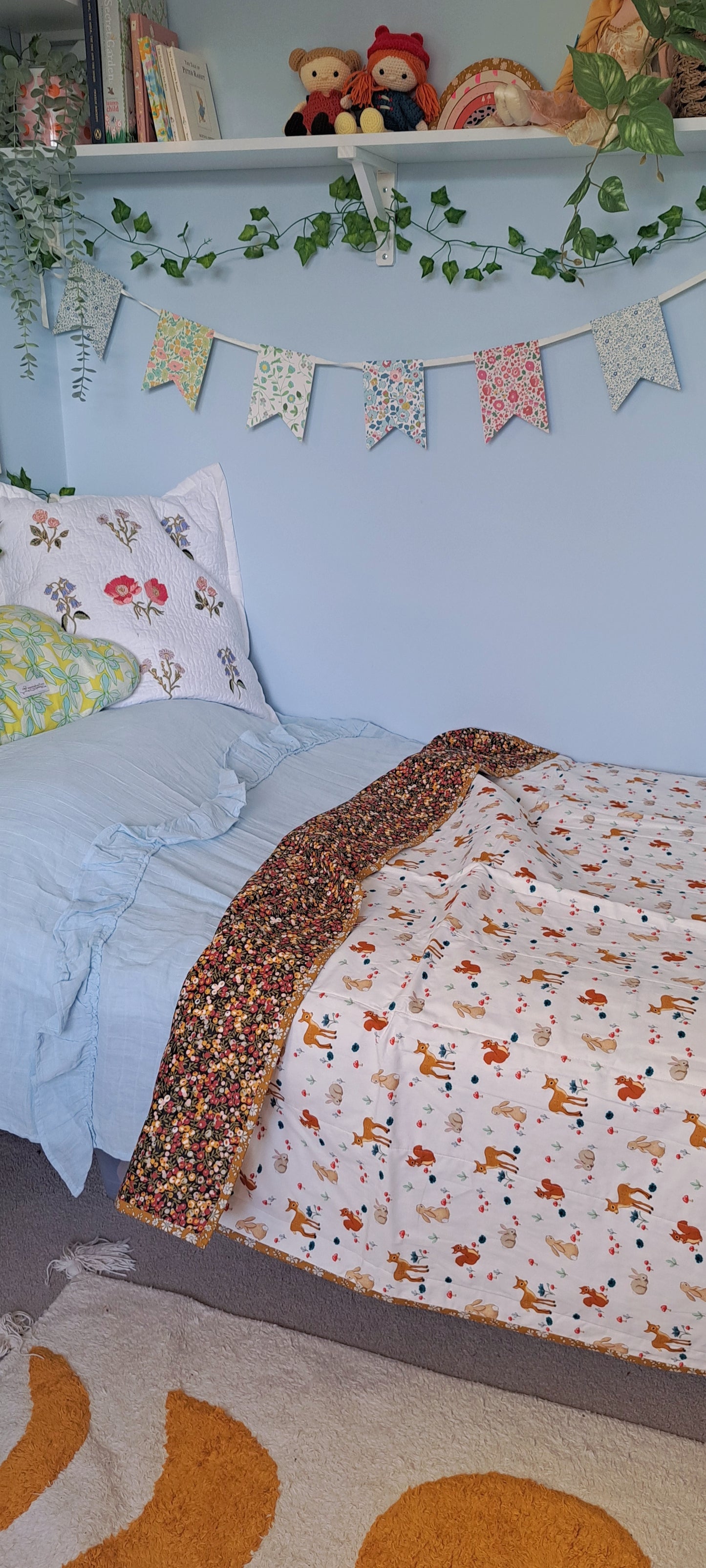 Belle and Boo Woodland with Liberty Tana Lawn Wiltshire Berry Quilt