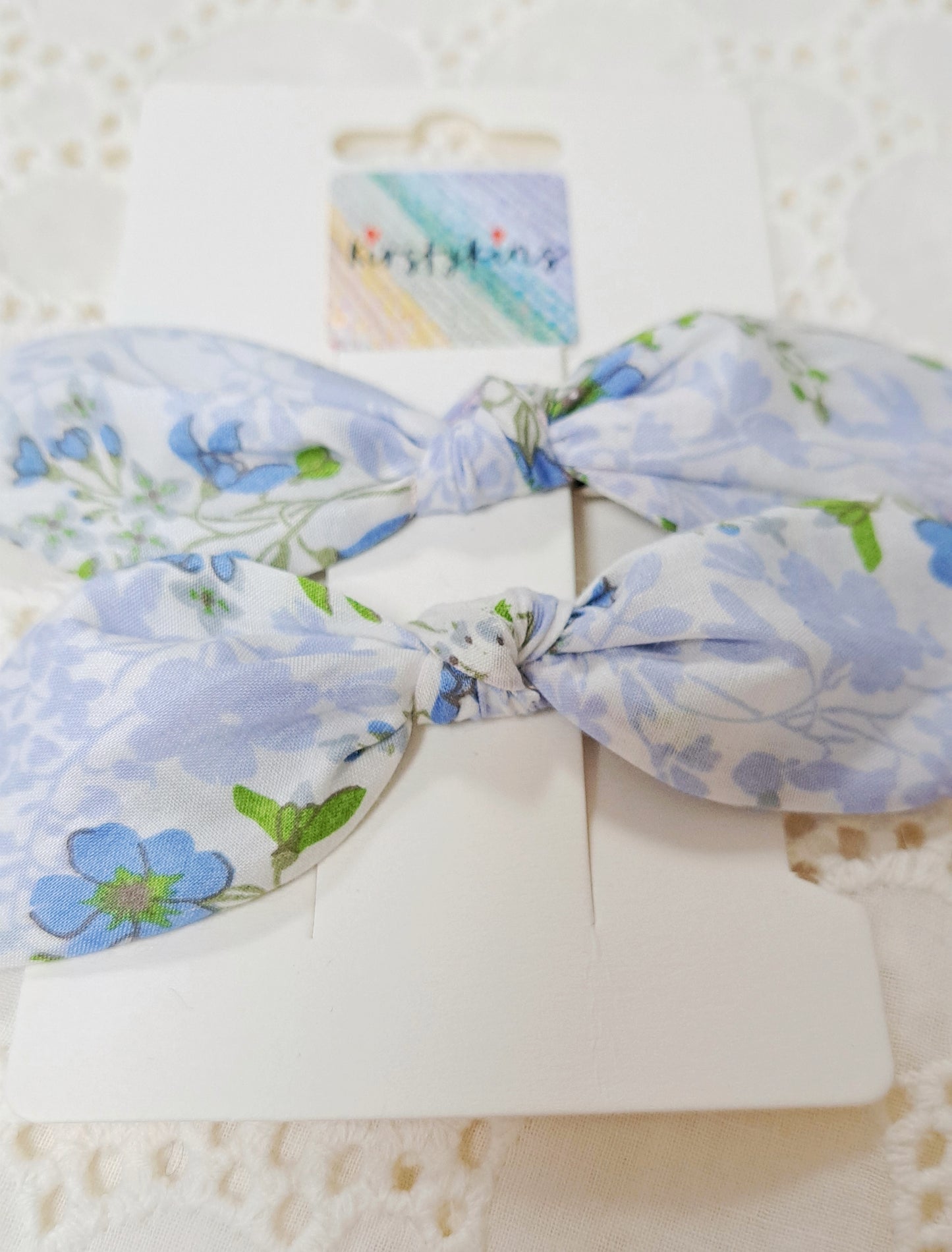 Liberty Blue Floral Medium Fabric Hair Slide