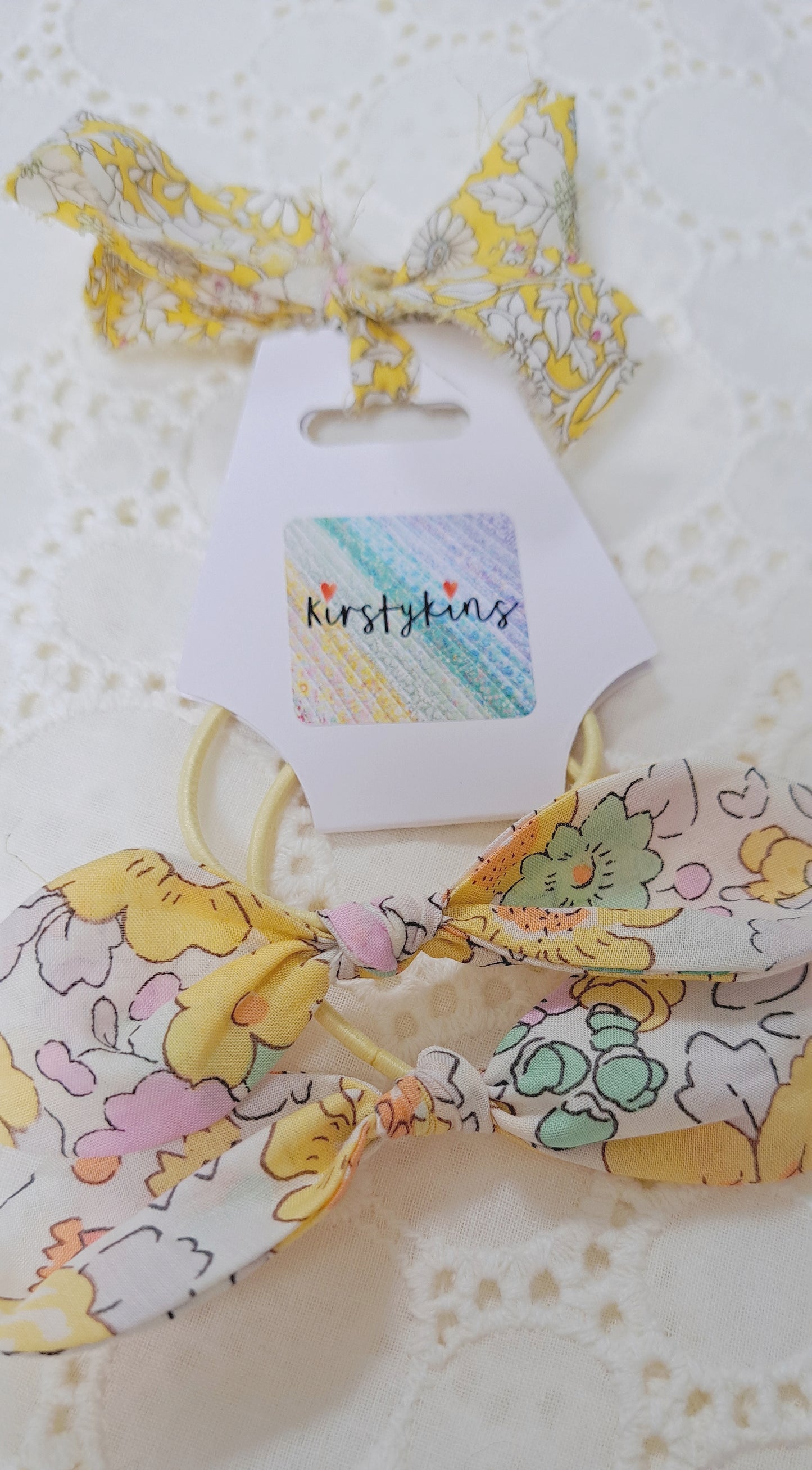 Liberty Yellow Betsy Small Fabric Hair Bobble