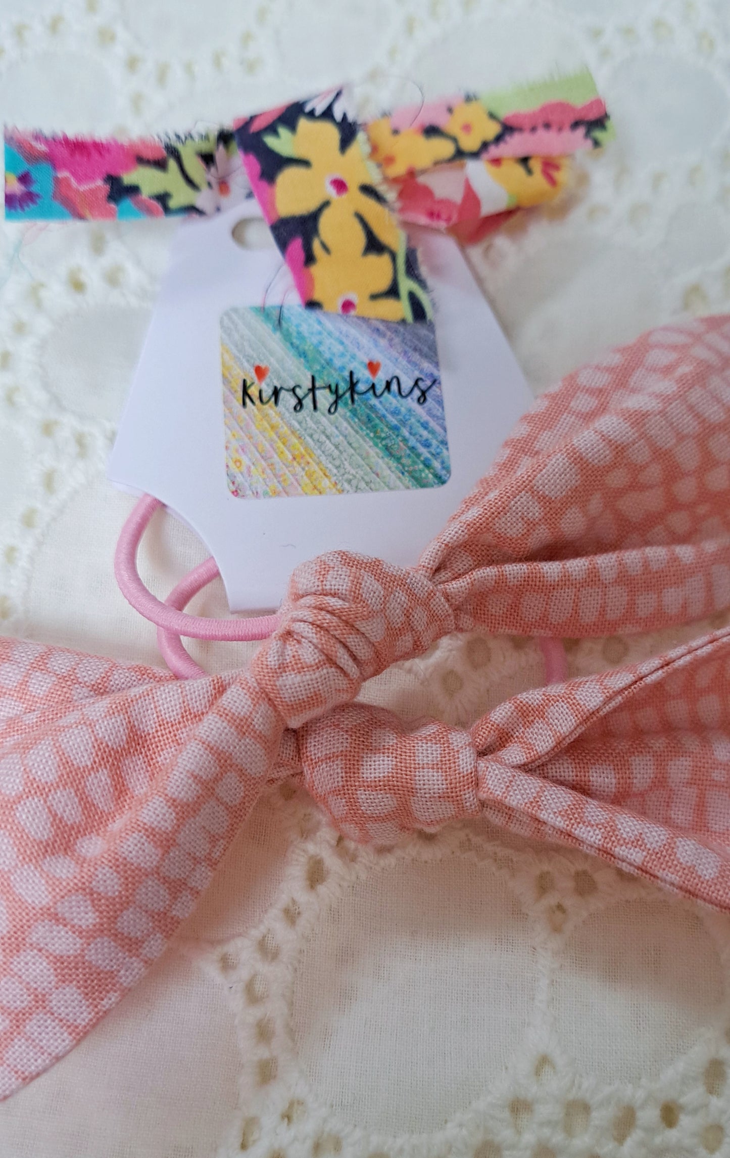 Pinky Peach Medium Fabric Hair Bobble