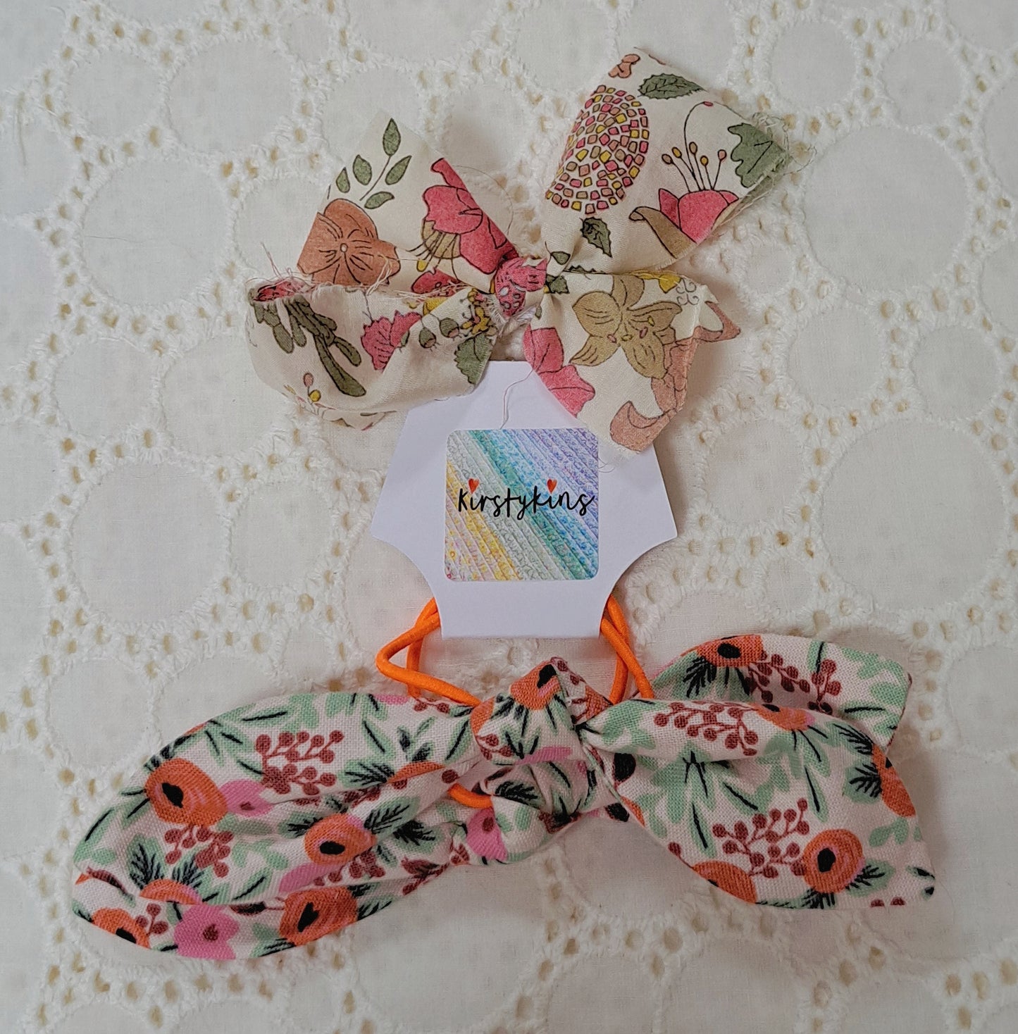 Rifle Paper Orange Floral Fabric Hair Bobble