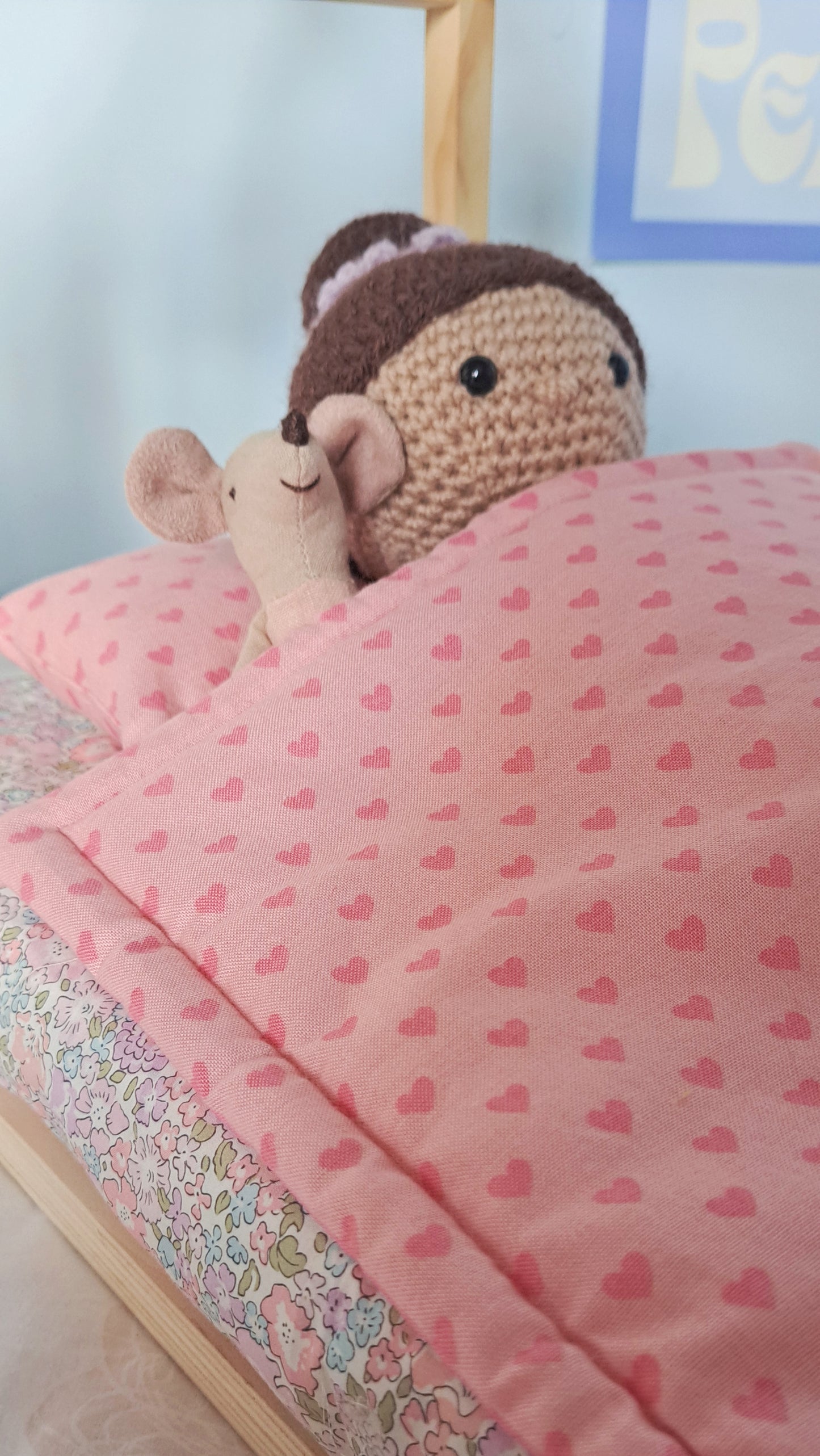 Liberty Heart Dolly Quilt - Heart Pillow