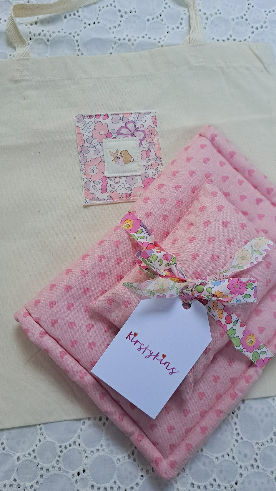 Liberty Heart Dolly Quilt - Heart Pillow