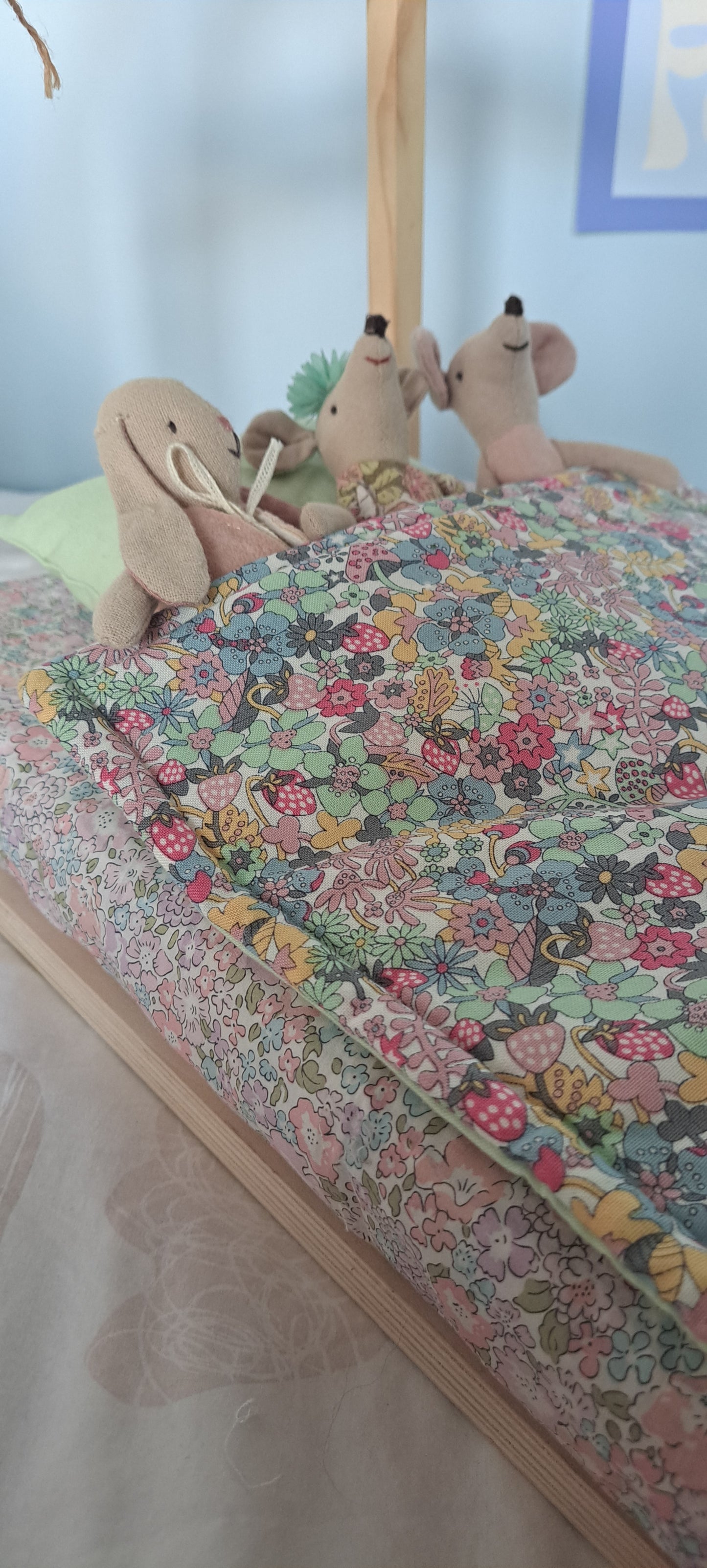 Liberty Dolly Quilt - Green Pillow