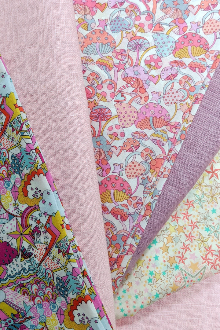 Pink Liberty Rainbow Patchwork Quilt - Made To Order