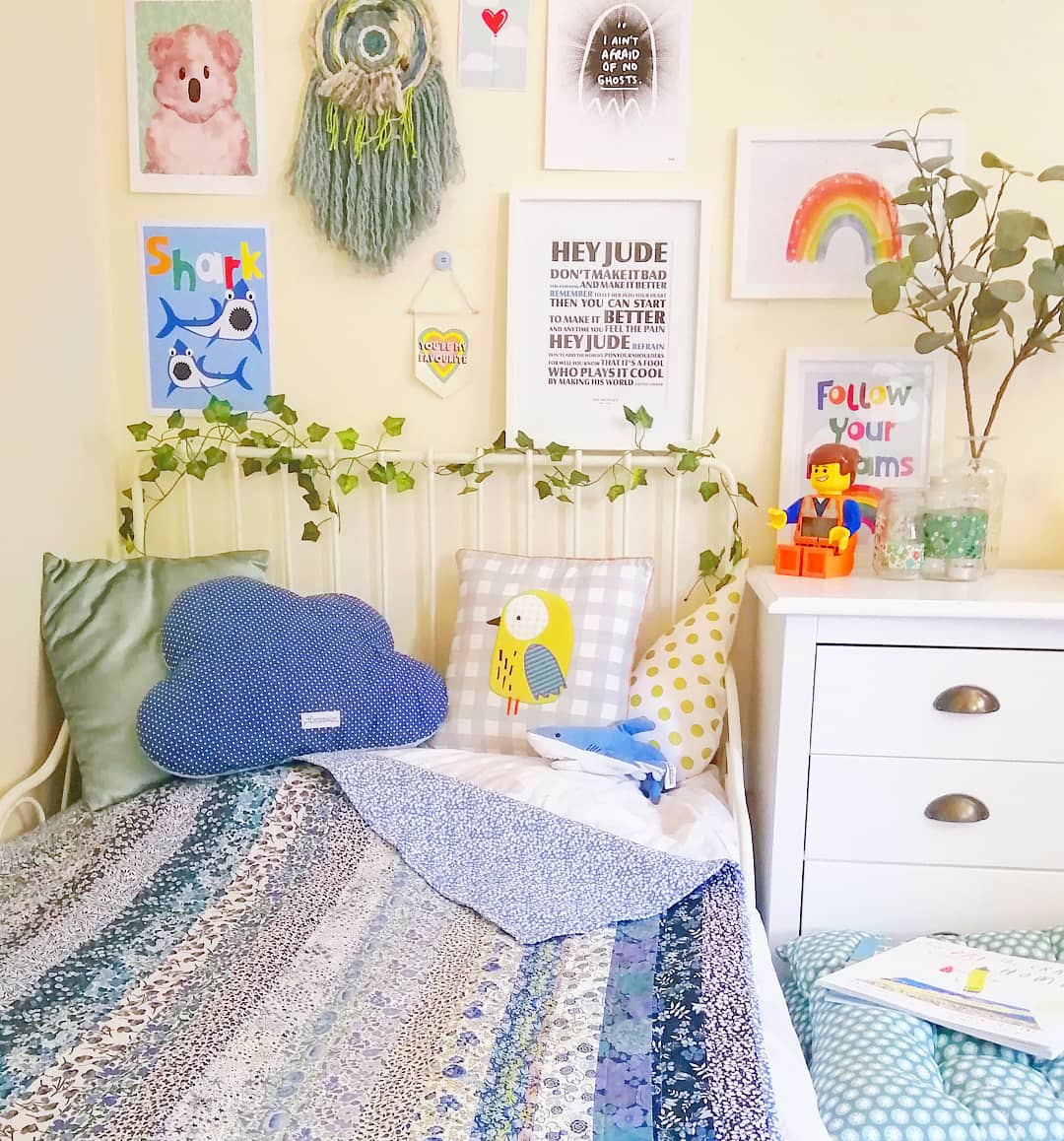 Blue Liberty Rainbow Patchwork Quilt - Made To Order