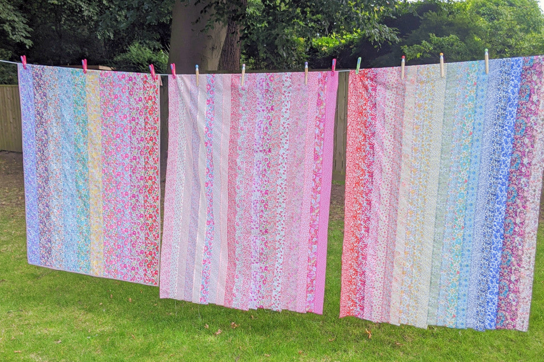 Pink Liberty Rainbow Patchwork Quilt - Made To Order