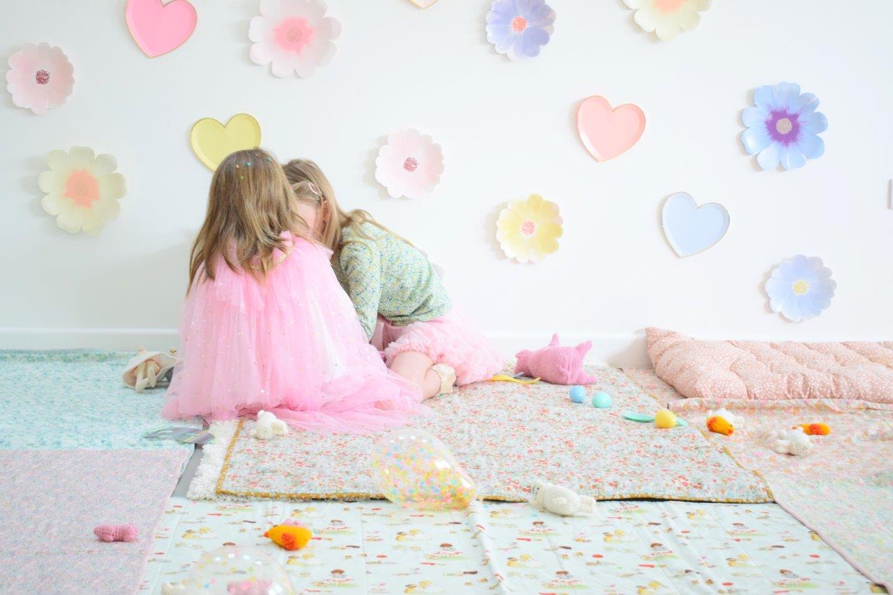 Woodland Quilt Featuring Belle and Boo and Green Linen Fabric Quilt