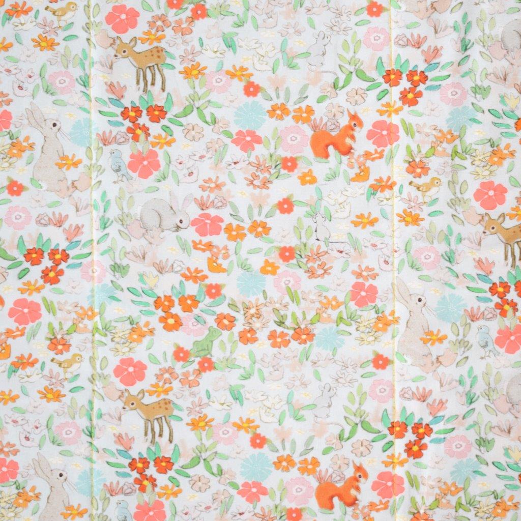 Woodland Quilt Featuring Belle and Boo and Green Linen Fabric Quilt