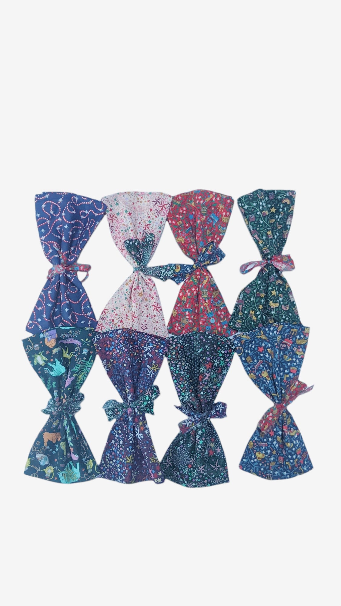 Set of Two Limited Edition Festive Napkins - Featuring Liberty of London Fabric - Blue Candy Cane