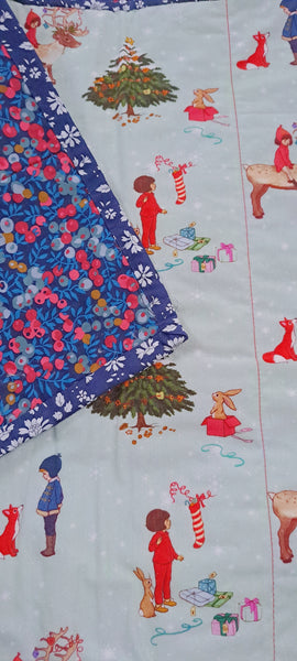 Belle and Boo Foxy Christmas with Blue and Red Liberty Tana Lawn Wiltshire Berry