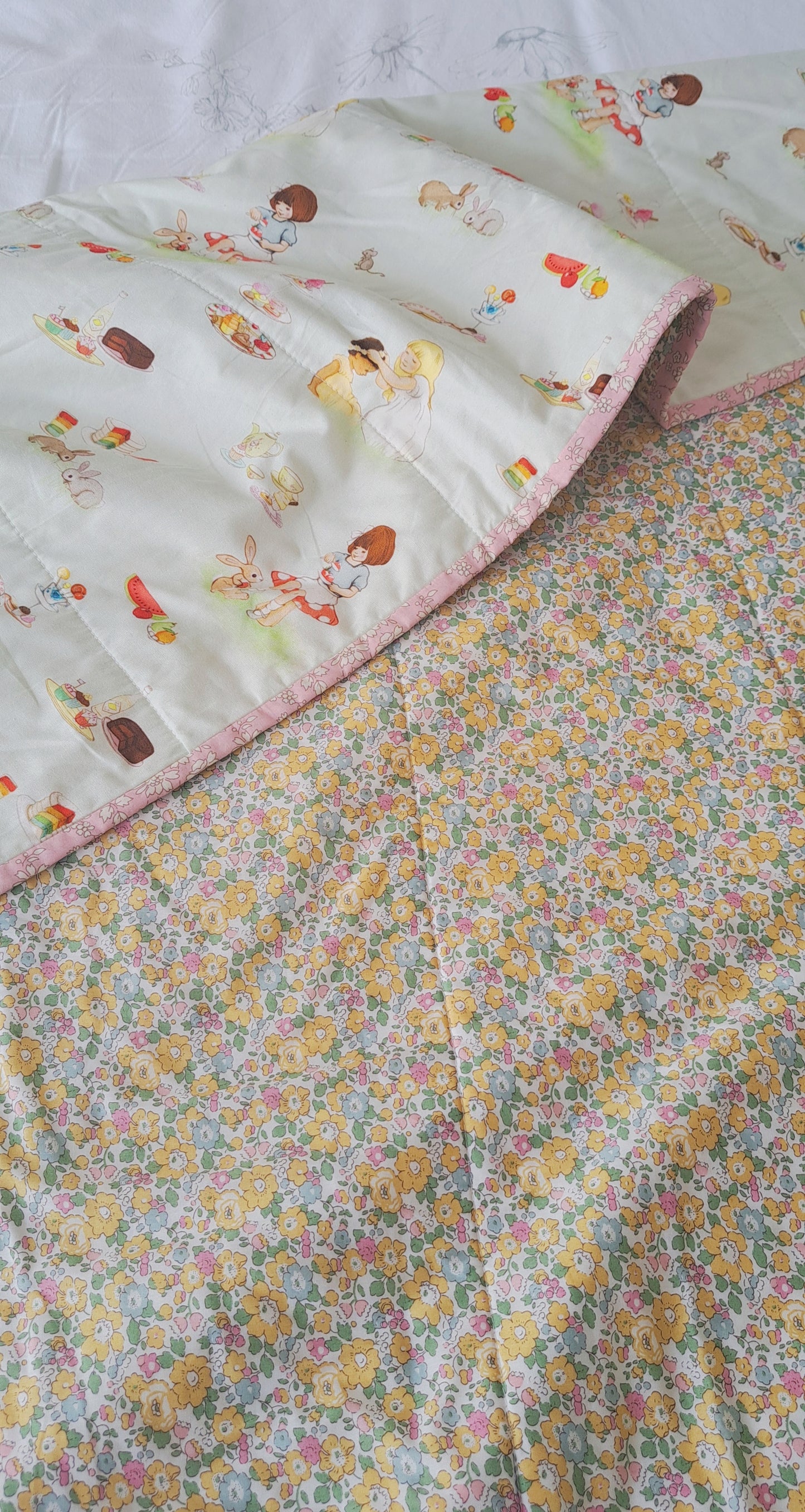 Limited Edition Belle and Boo Teaparty and Liberty Tana Lawn Betsy Ann Single Quilt