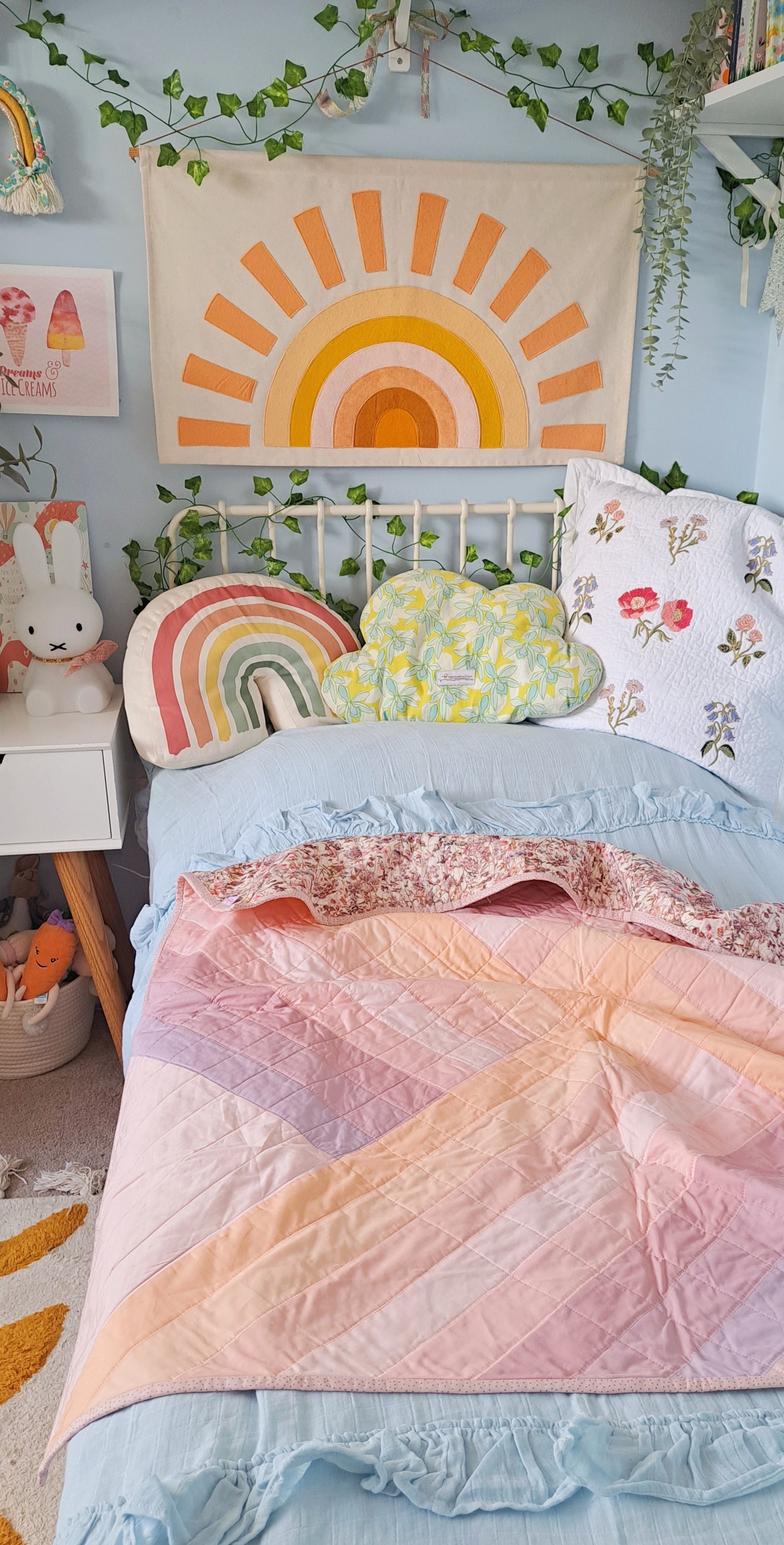 Peachy Adventure Land Quilt - Small Throw Size