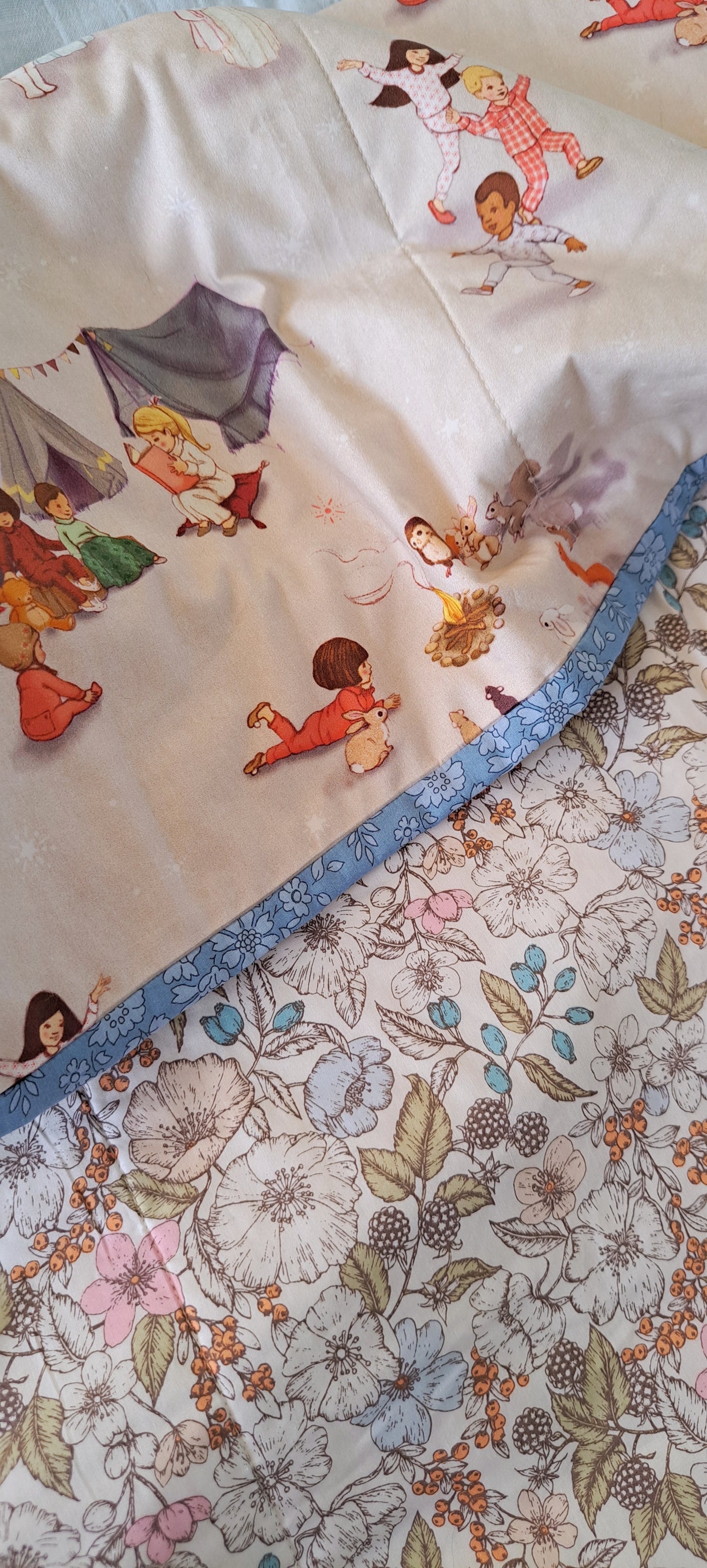 Belle and Boo Camping with Liberty Tana Lawn Backing and Liberty Binding Quilt