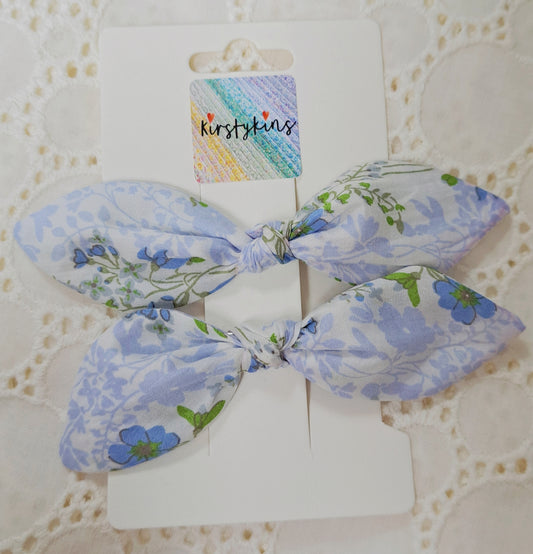 Liberty Blue Floral Medium Fabric Hair Slide