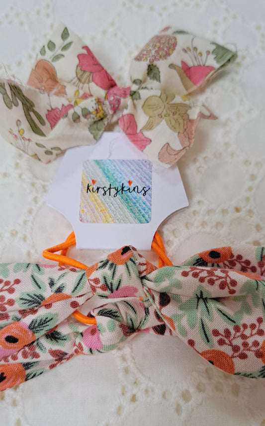 Rifle Paper Orange Floral Fabric Hair Bobble