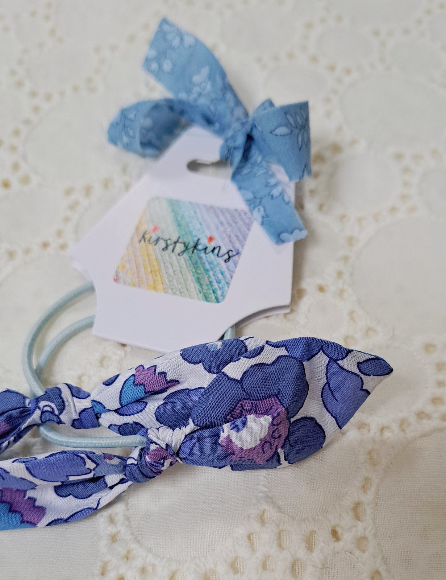 Liberty Blue Betsy Small Fabric Hair Bobble