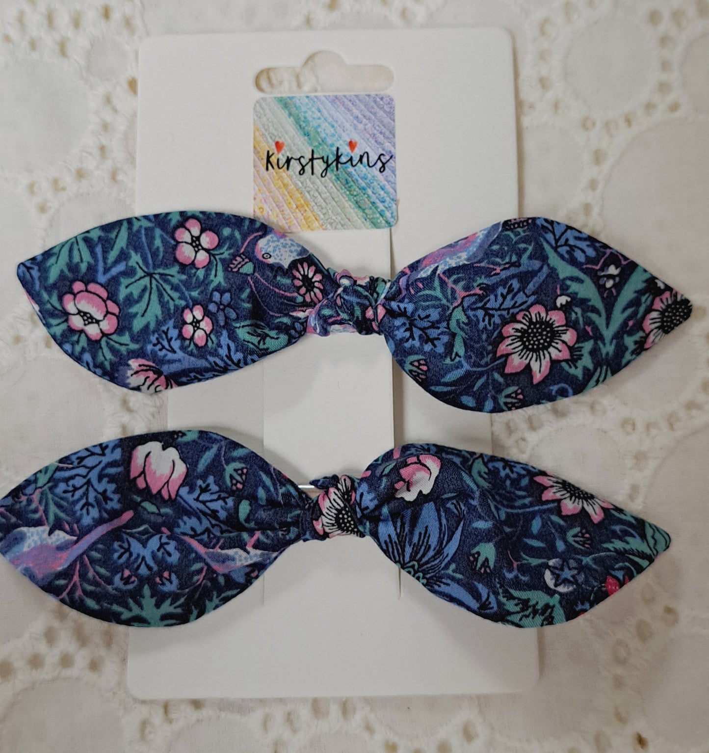 Liberty Blue Strawberry Thief Medium Fabric Hair Slide