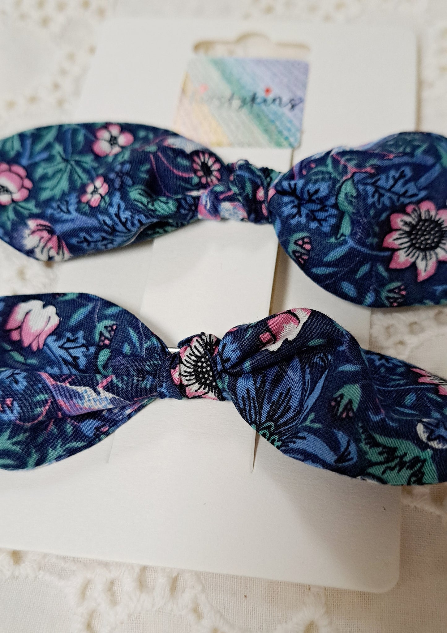 Liberty Blue Strawberry Thief Medium Fabric Hair Slide