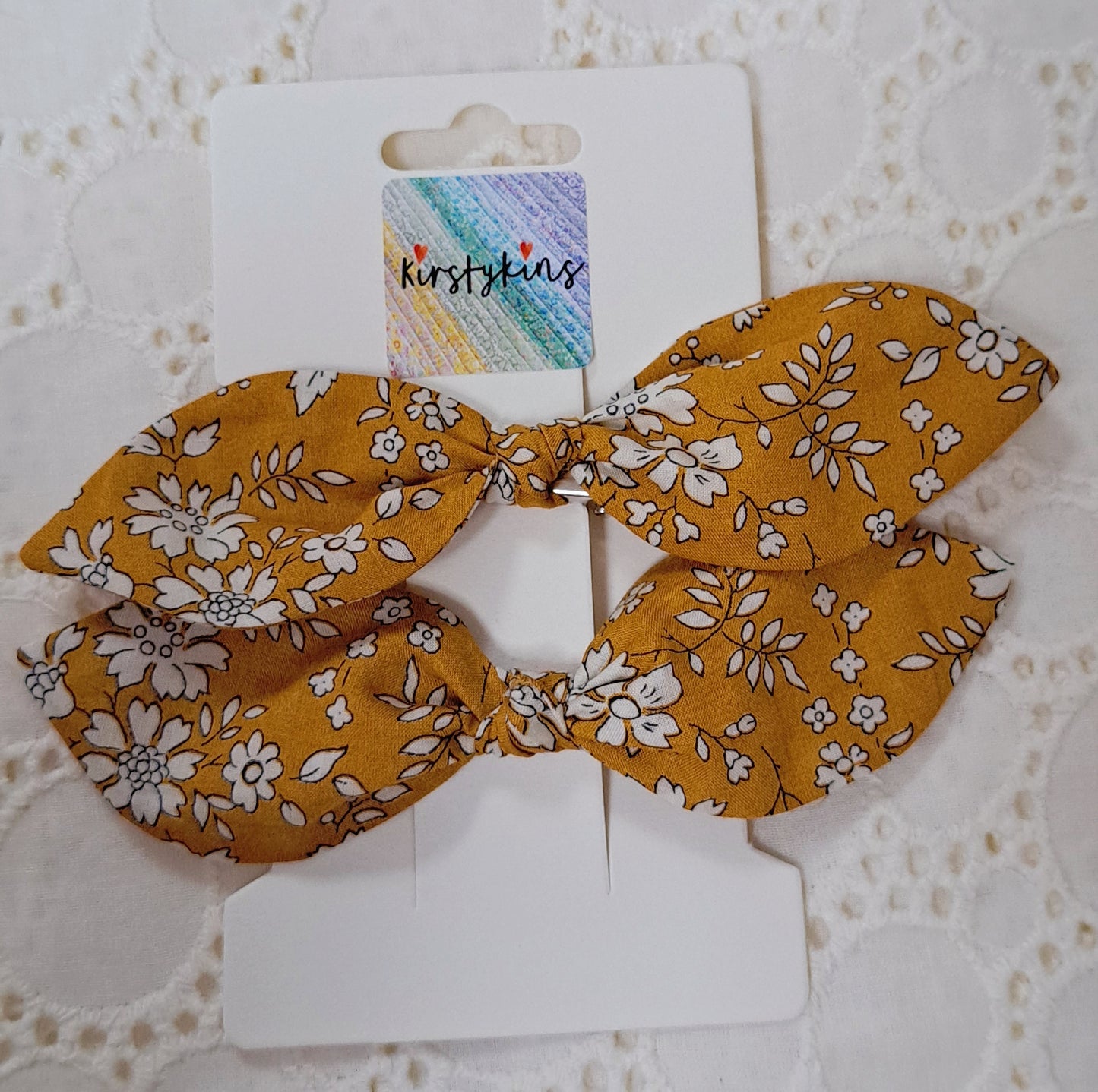 Liberty Mustard Capel Medium Fabric Hair Slide