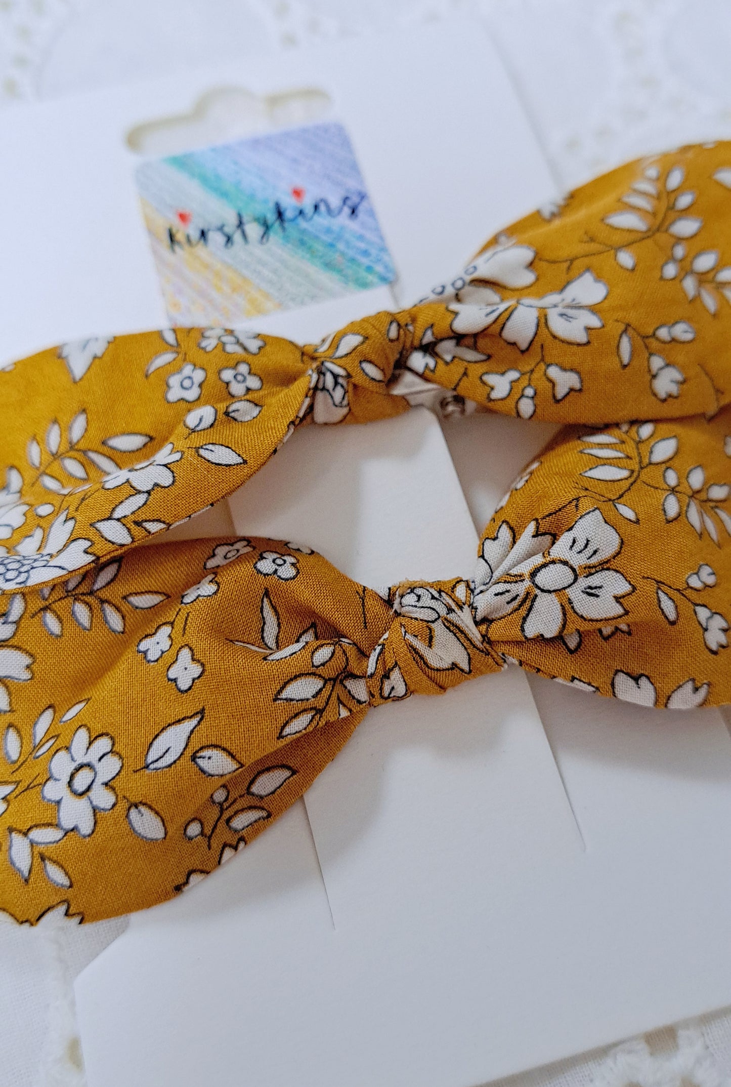 Liberty Mustard Capel Medium Fabric Hair Slide