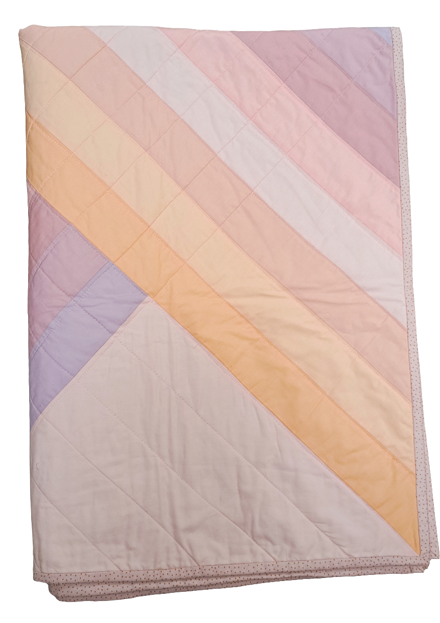 Peachy Adventure Land Quilt - Small Throw Size