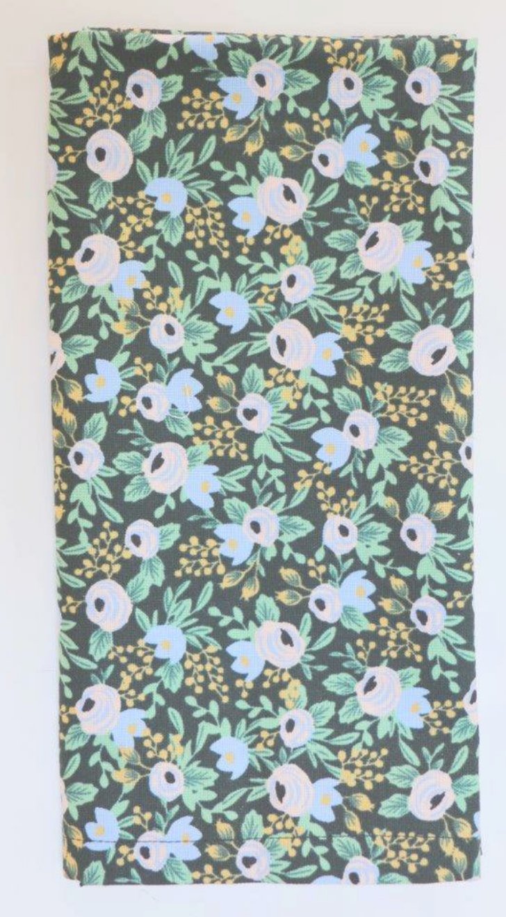 Set of 2 Napkins - Rifle Paper Primavera Black and Gold Floral