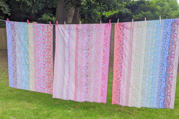 Pink Liberty Rainbow Patchwork Quilt
