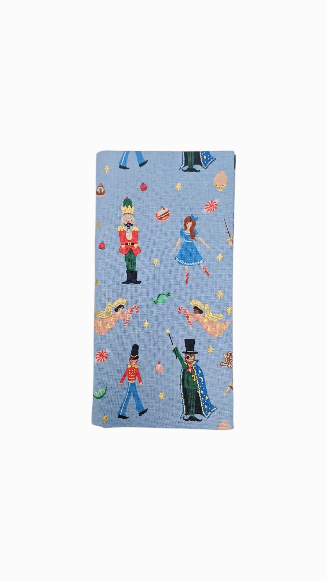 Set of Two Limited Edition Festive Napkins - Rifle Paper Fabric Light Nutcracker