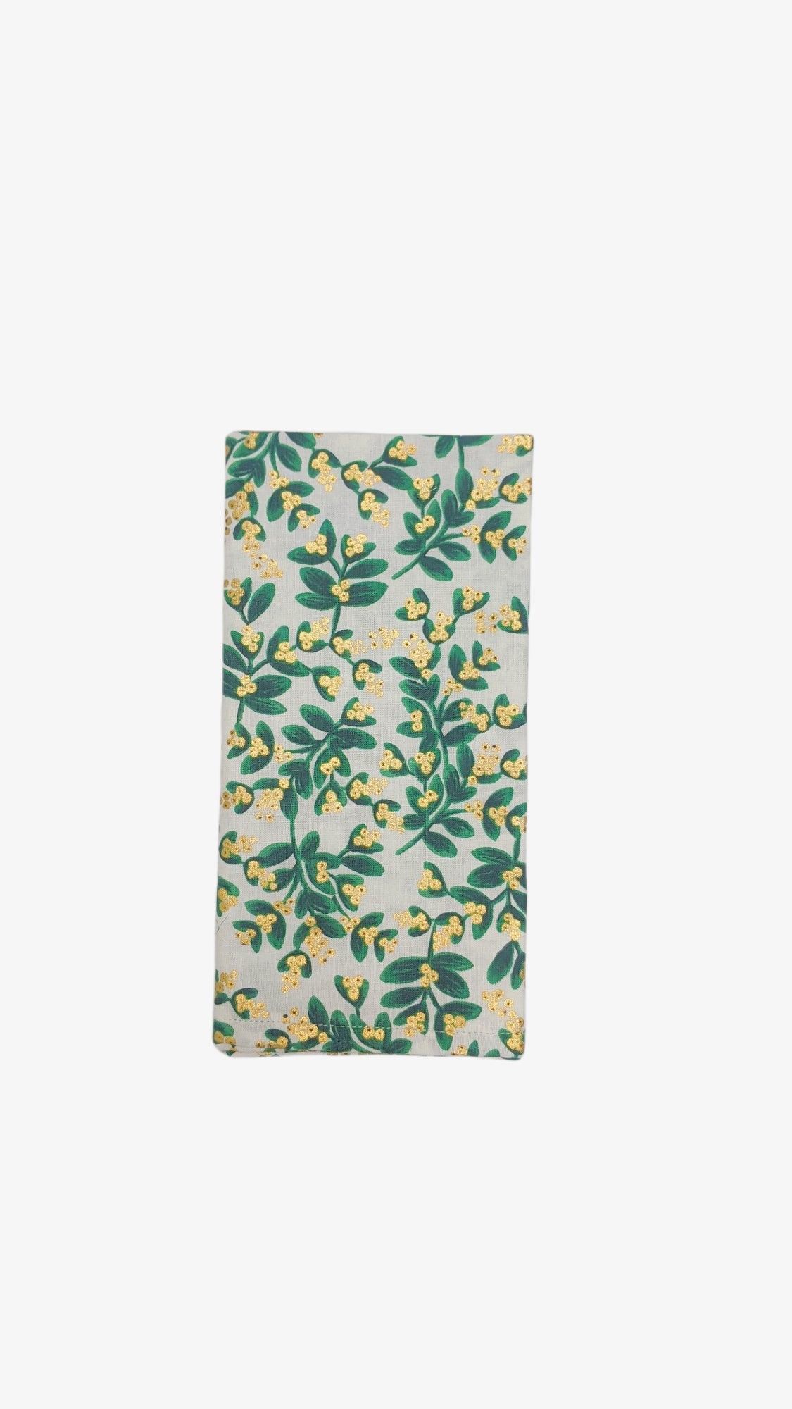 Set of Two Limited Edition Festive Napkins - Rifle Paper Fabric Green Mistletoe