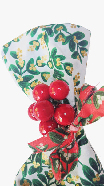Set of Two Limited Edition Festive Napkins - Rifle Paper Fabric Green Mistletoe